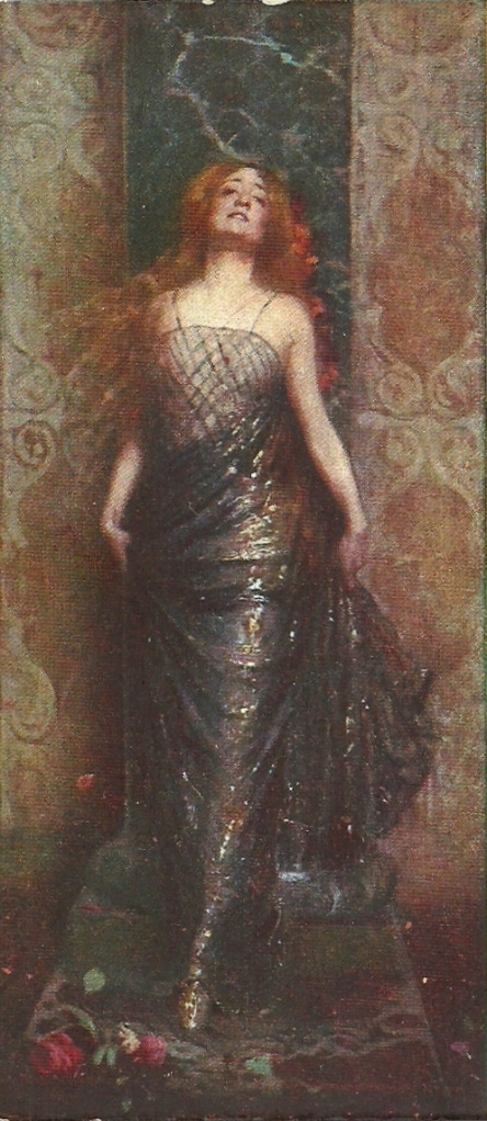 Postcard of Lyda Borelli, painted by Cesare Tallone
